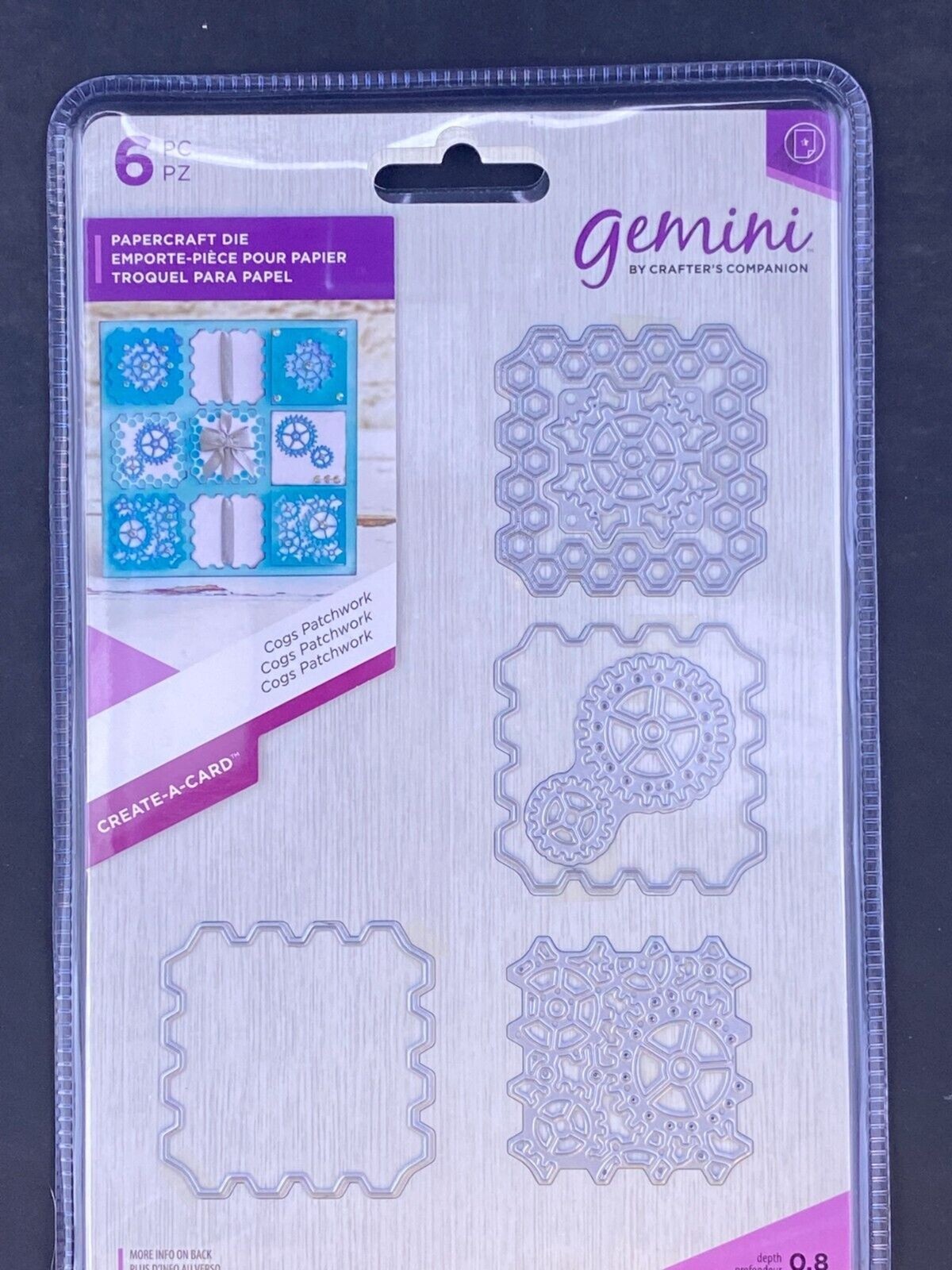 Crafter's Companion Gemini Cog Gear Patchwork Create a Card Cut Craft Die