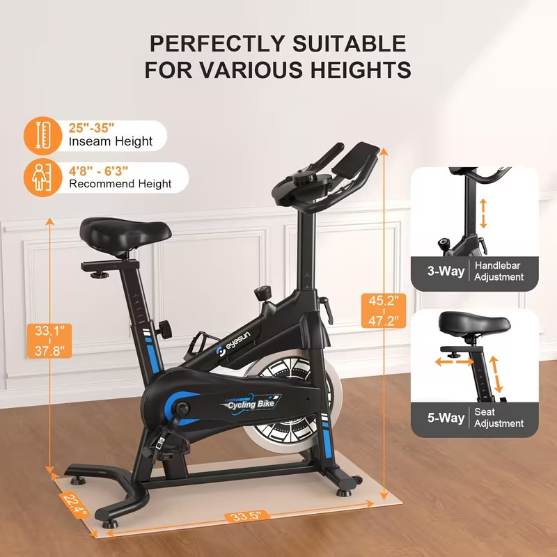 for home Exercise Bikes, Adjustable Magnetic Resistance, Silent Belt Drive, Upgr