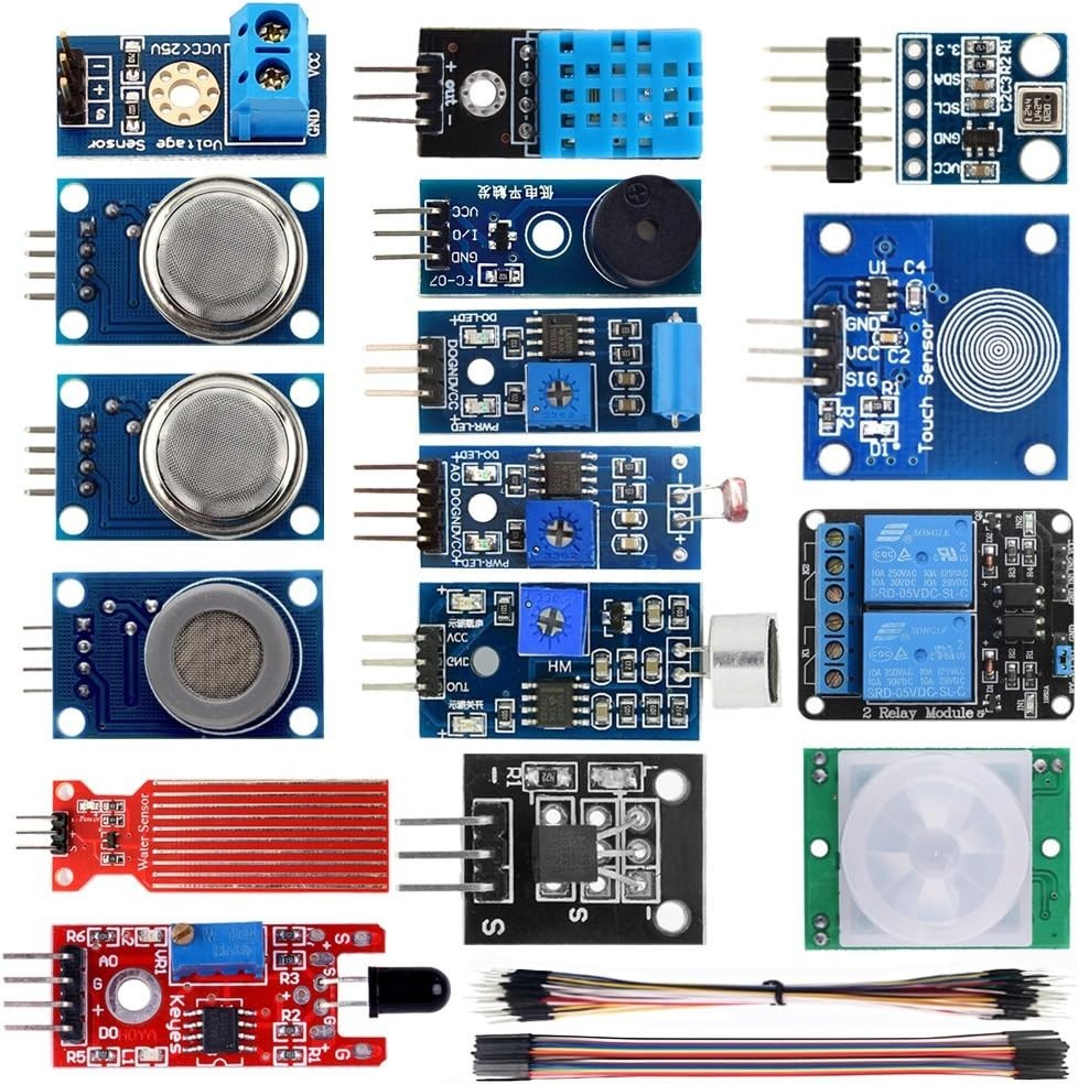 Complete 16-in-1 Sensor Kit for Smart Home Projects with Arduino Compatibility