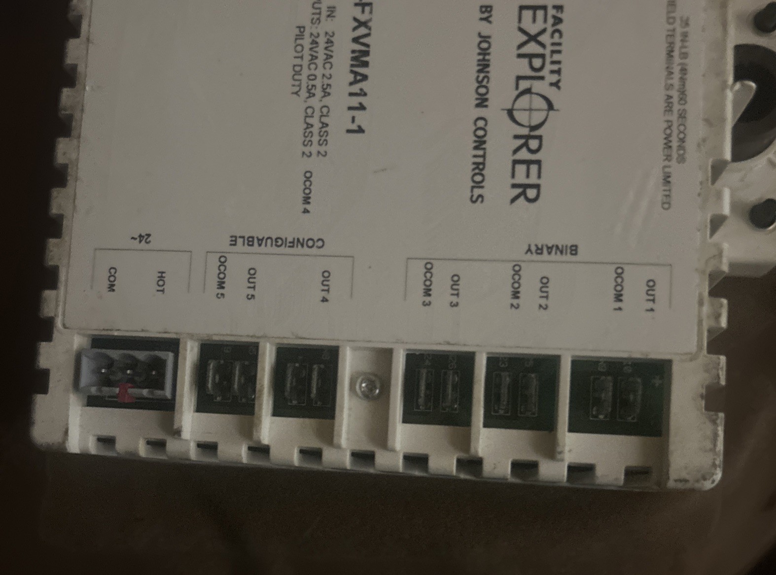 Facility Explorer By Johnson Controls LP-FXVMA11-1 Box Controller