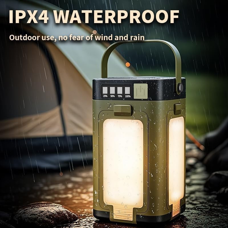 2 Pack Solar Powered Camping Lantern Lamp Rechargeable Waterproof Outdoor Lights
