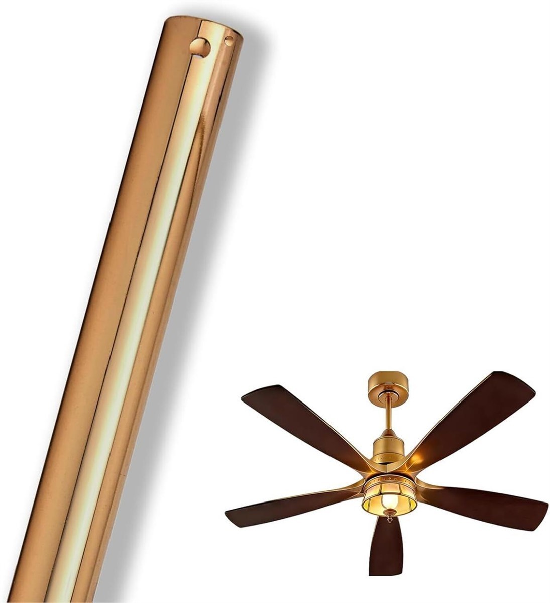 Ruiyang 24" Ceiling Fan Downrod, 2 ft, FRENCH Gold
