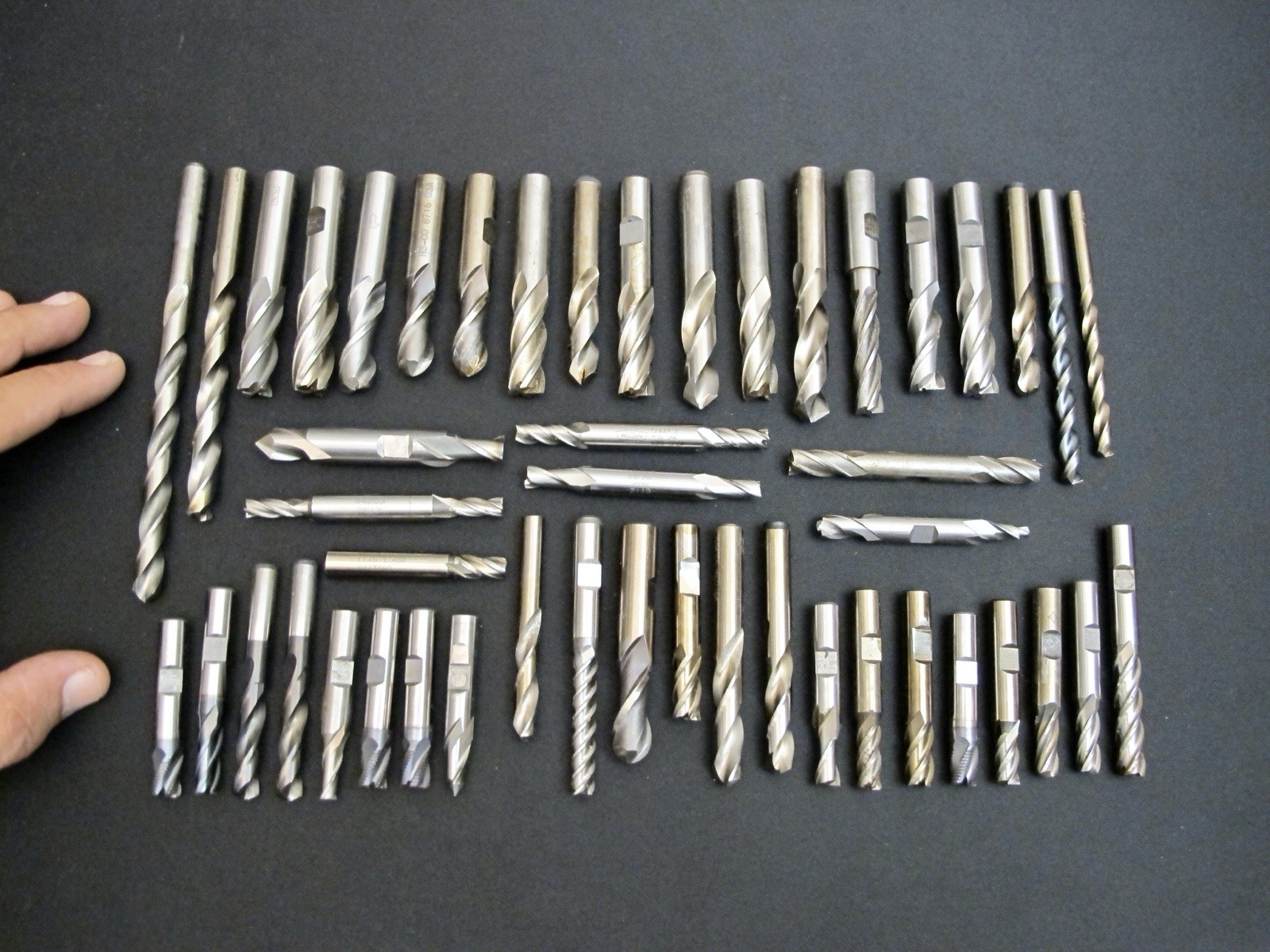 Mixed Estate Lot of 40+ Machinist End Mills & Precision Milling Cutters Tool