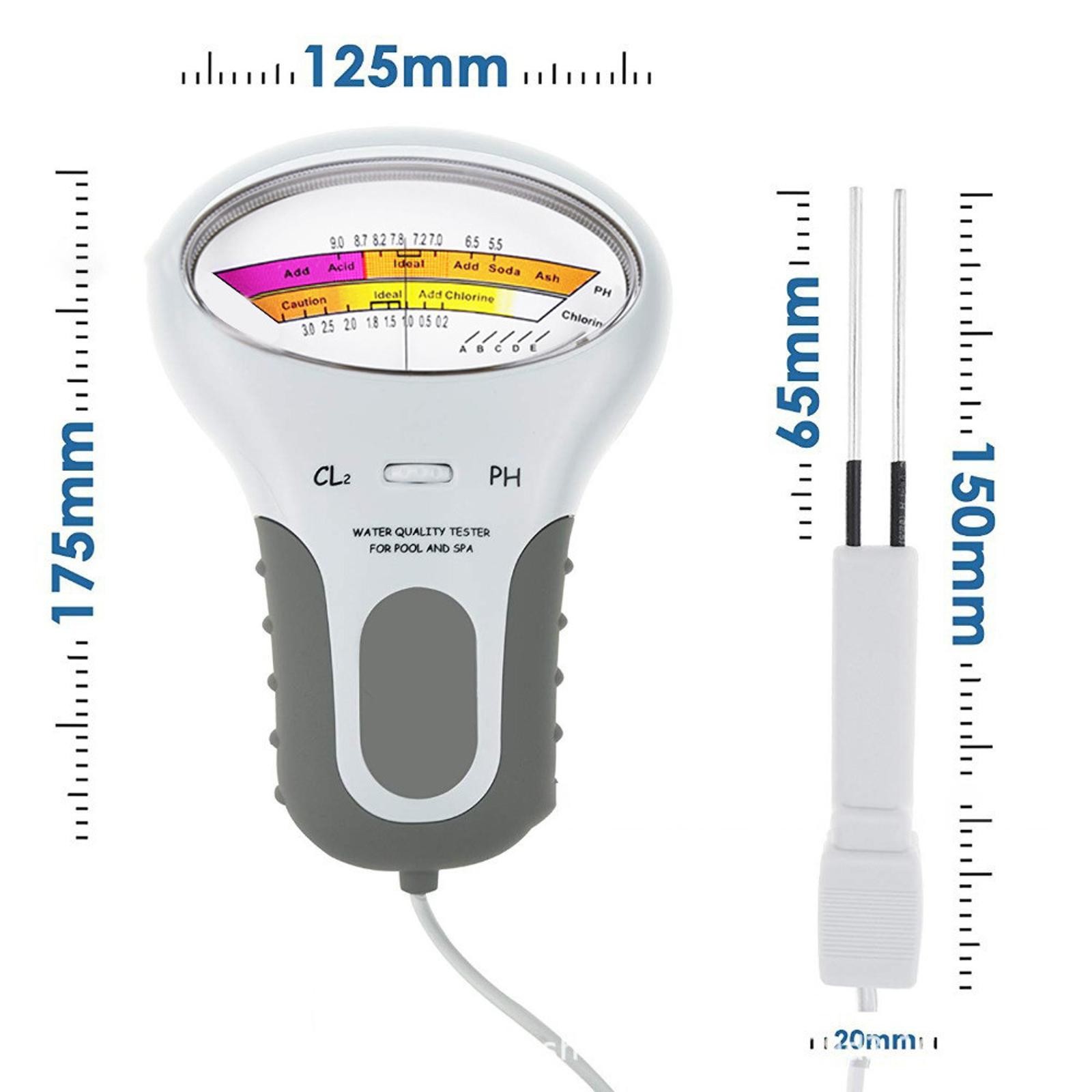 Swimming Pool Digital Water Quality Monitor PH/CL2 Chlorine Tester with Probe G