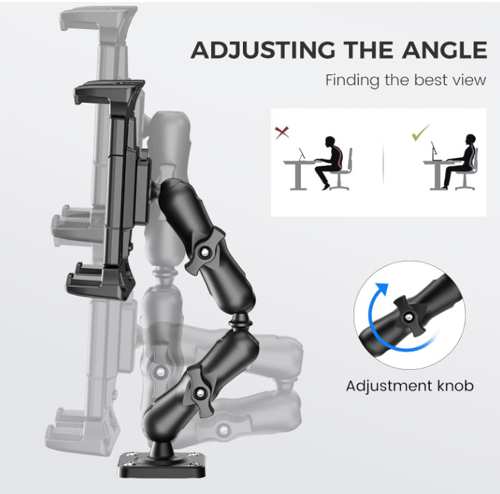 Soporte Ajustable para Tablet de 5" a 13" para Salpicadero y Pared