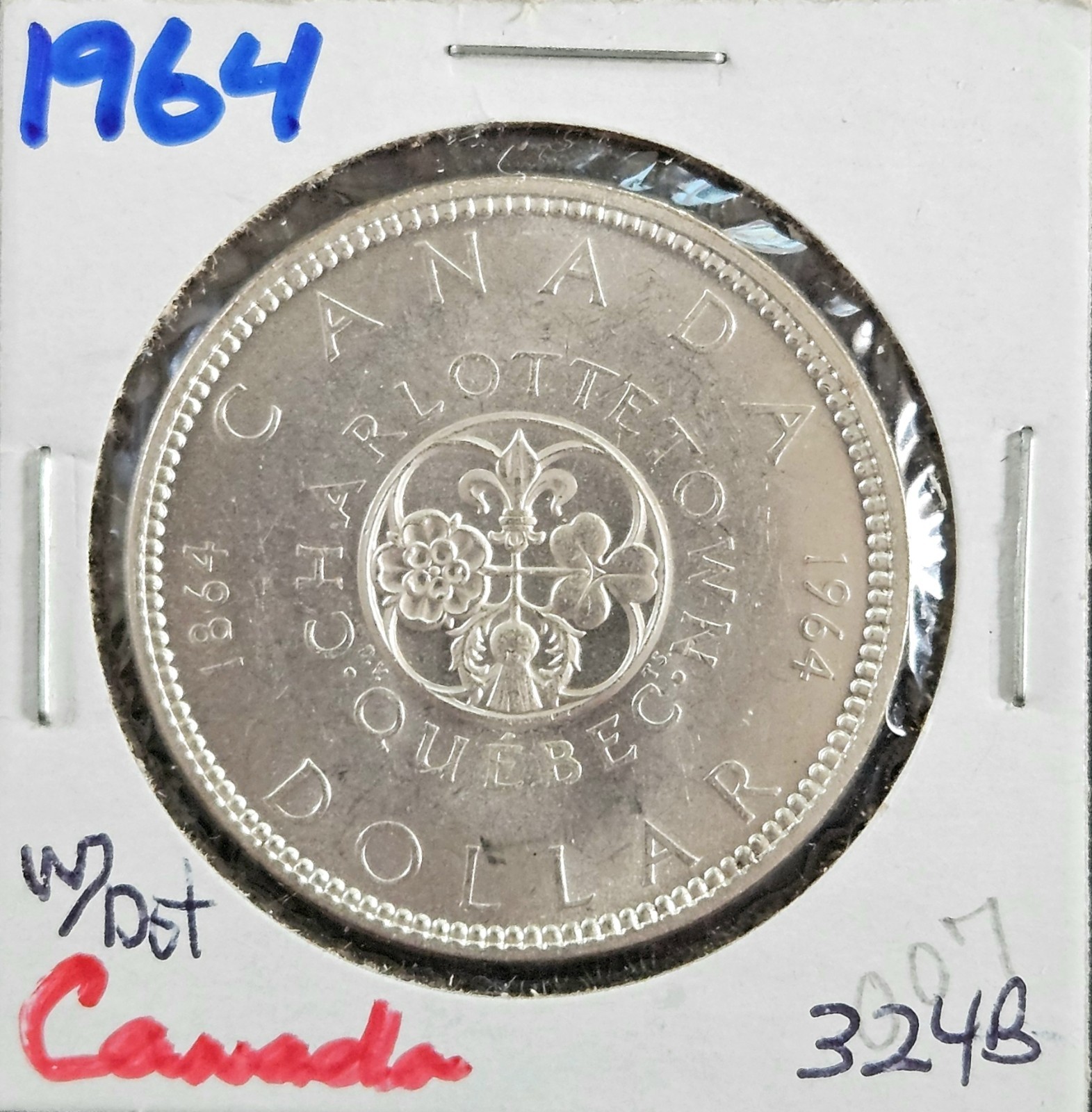 1964 Canada Silver Dollar. 80%. Elizabeth II.     CANAN
