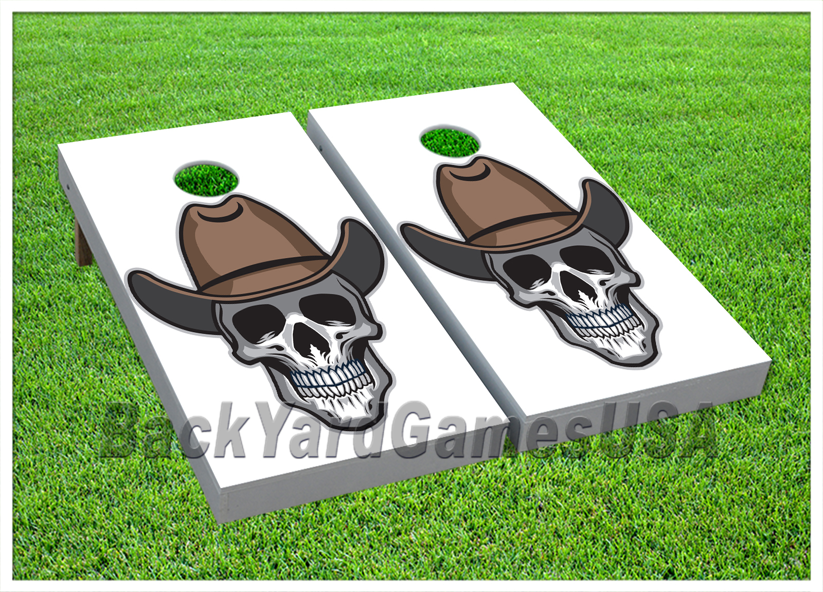 Skull Cowboy CORNHOLE BEANBAG TOSS GAME w Bags Game Boards Western Skeleton 956
