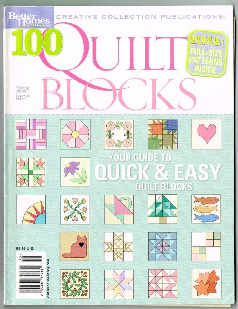 100 Quilt Blocks Block Pattern Magazine Better Homes Spring 2003 Vintage
