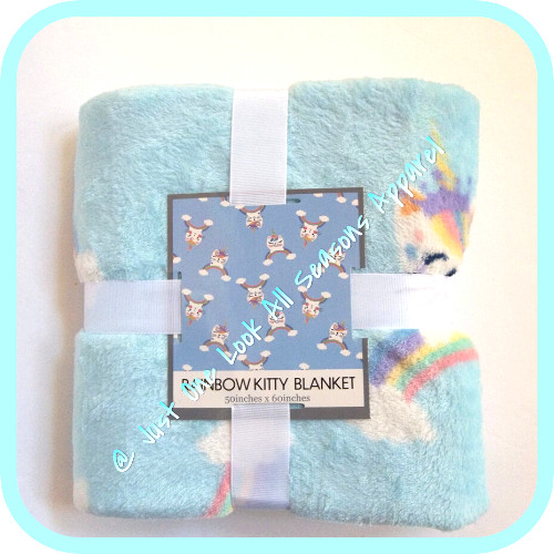 Rainbow Caticorn Kitty Blanket 50"x 60"