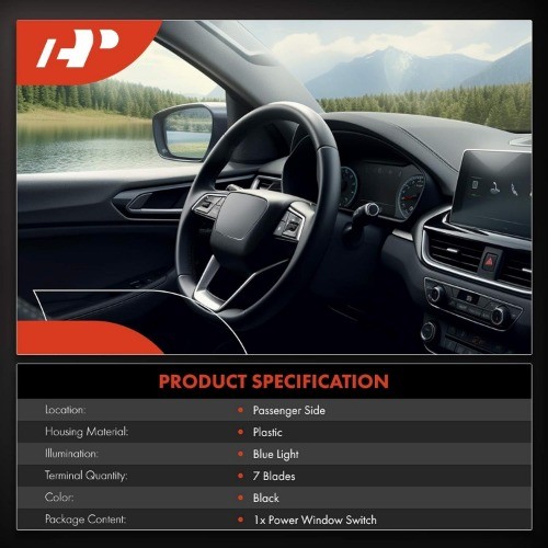 Power Window Switch Compatible with Elantra 2012 2013 2014 2015 2016, Right Pass