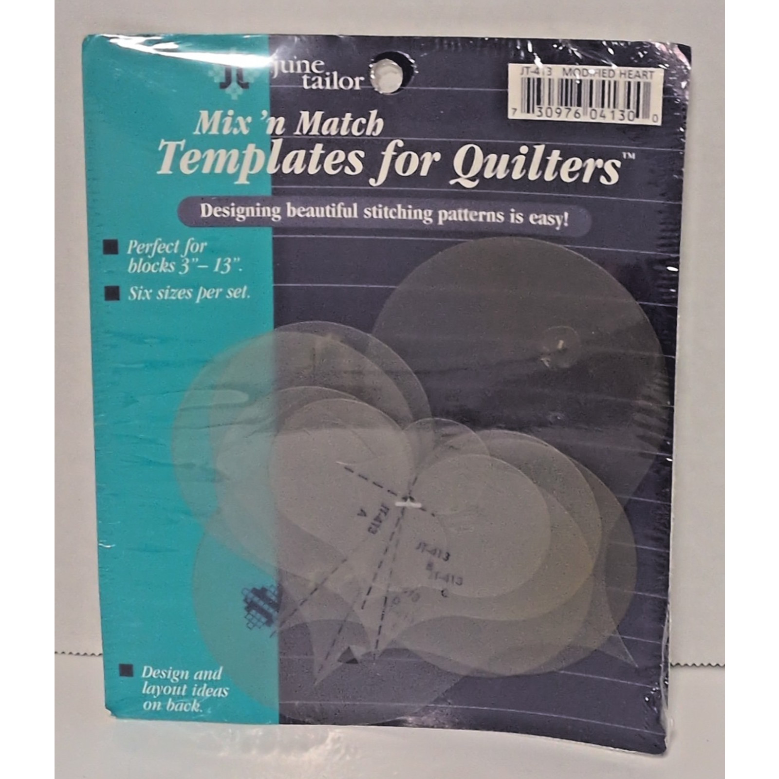 June Tailor Mix ‘n Match Template for Quilters JT-413 Modified Heart 6 Pieces
