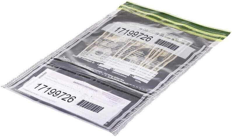 ControlTek SafeLok Vertical Twin Dual Deposit 10x15 Clear 100 Bags TamperEvident