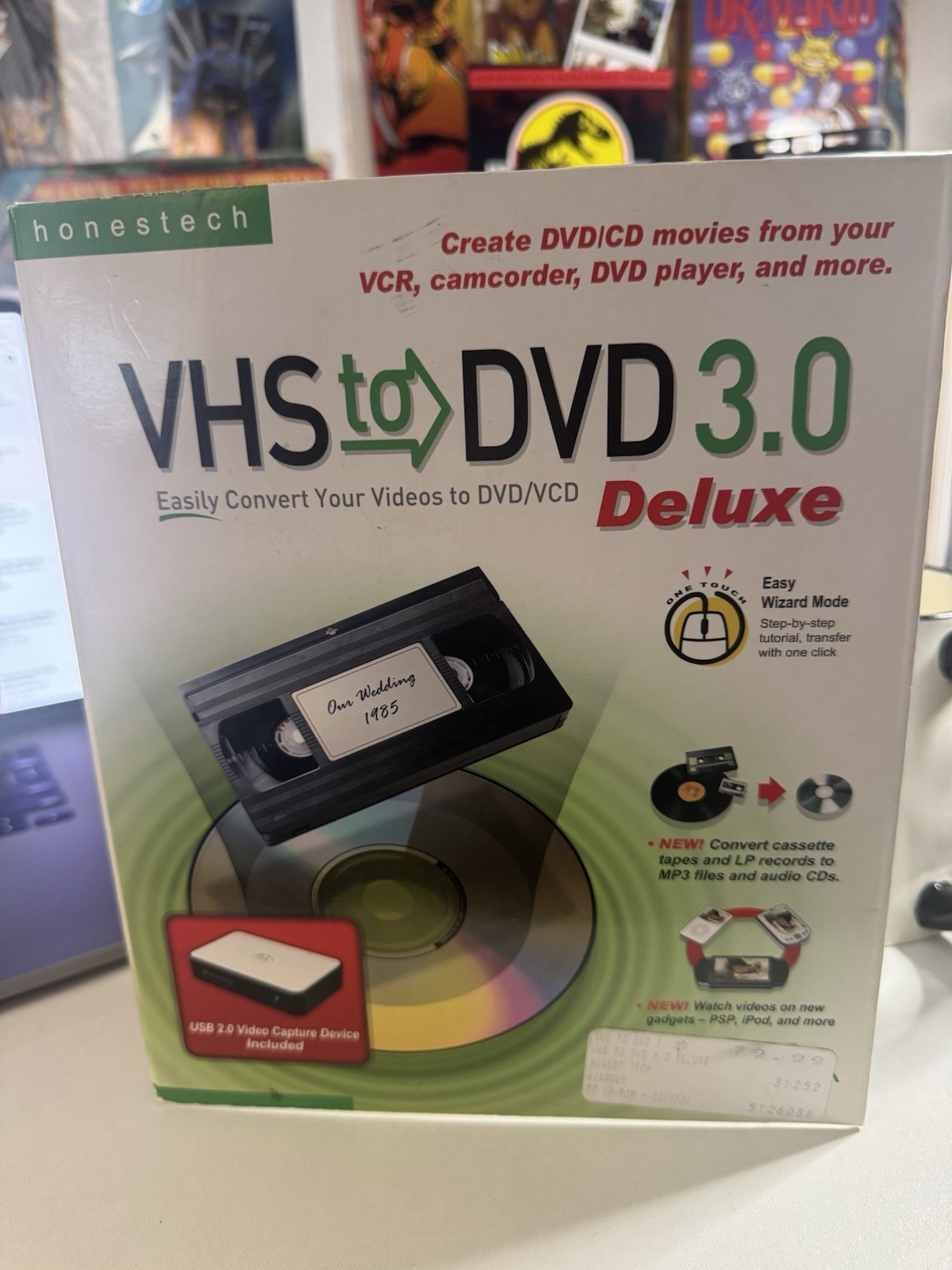 NEW Honestech VHS to DVD 3.0 Deluxe w/ USB 2.0 Capture Device, Windows XP rare