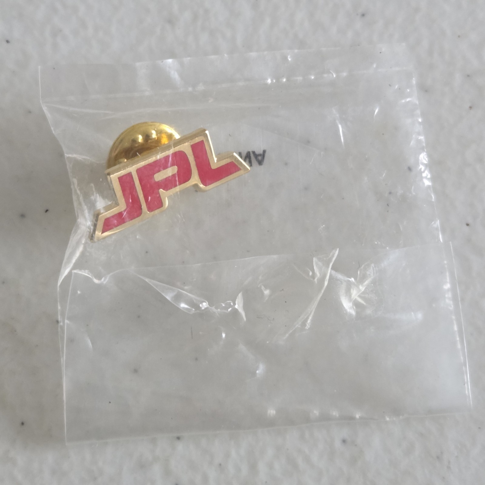 Vintage JPL Jet Propulsion Laboratory NASA Red Logo Enamel Pin Space Tie Tack