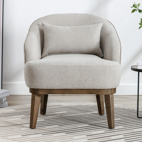 Modern Accent Chair Single Sofa Couch Upholstered Living Room Armchair w/ Pillow