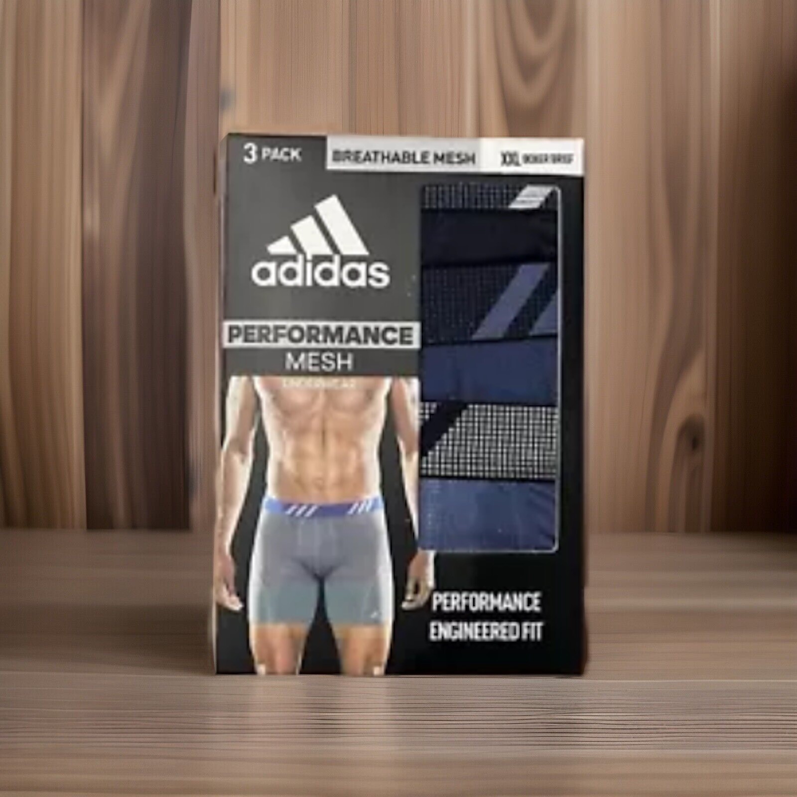 adidas Boxer Briefs Mens 2XL 3 Pack Mesh Performance Underwear 44-46 Athletic