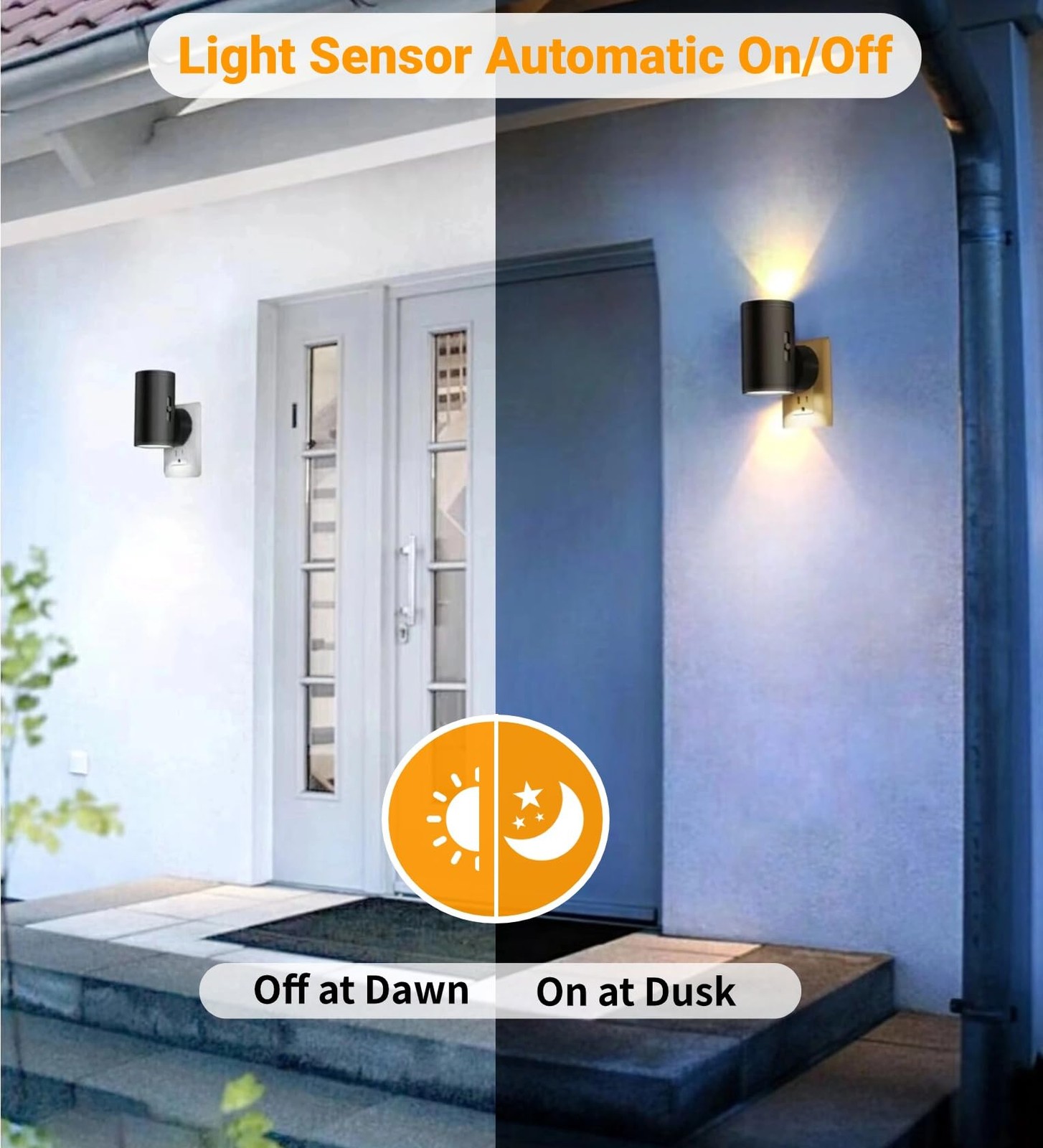 LED Night Lights Plug into Wall Dusk to Dawn Sensor5-300LM Adjustable Brightne