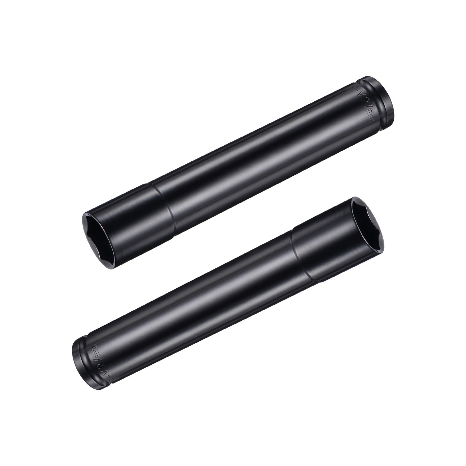 2PCS 1/2" Drive by 6-Point Impact Socket 8" Length 27mm Deep CR-V Metric