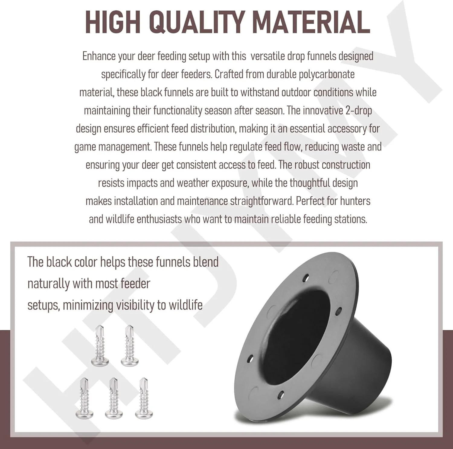 2" Drop Funnel for Deer Feeder, Versatile Funnel for Deer Feeder, Adopt Durable