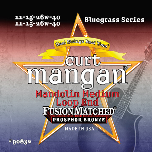 Curt Mangan 90832 Phosphor Bronze Loop End Medium Mandolin Strings; 11-40