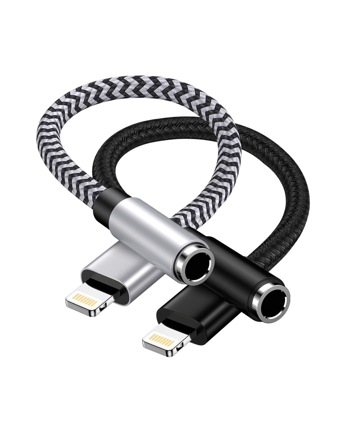 2Pack IPhone Headphone Adapter, [Apple MFi Certified] Lightning To 3.5mm Audio 8