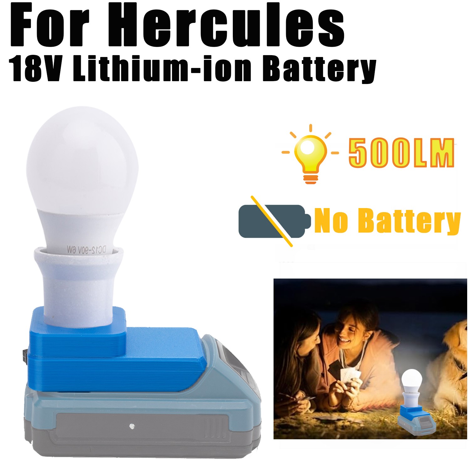 Indoor LED Work Light Suitable For Hercules 20V Li-Ion Battery Bulb E27 Lamp New