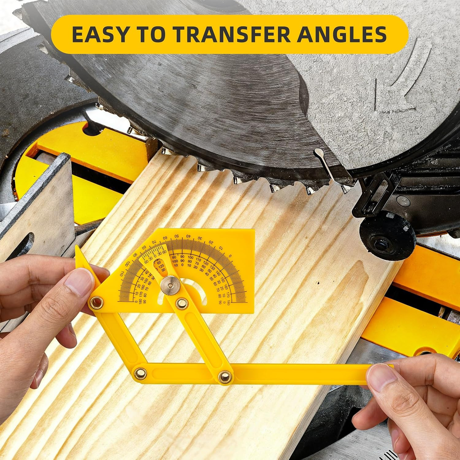 2-Pack 0°-180° Adjustable Protractor Angle Finders with Lock Knob | Measures Int