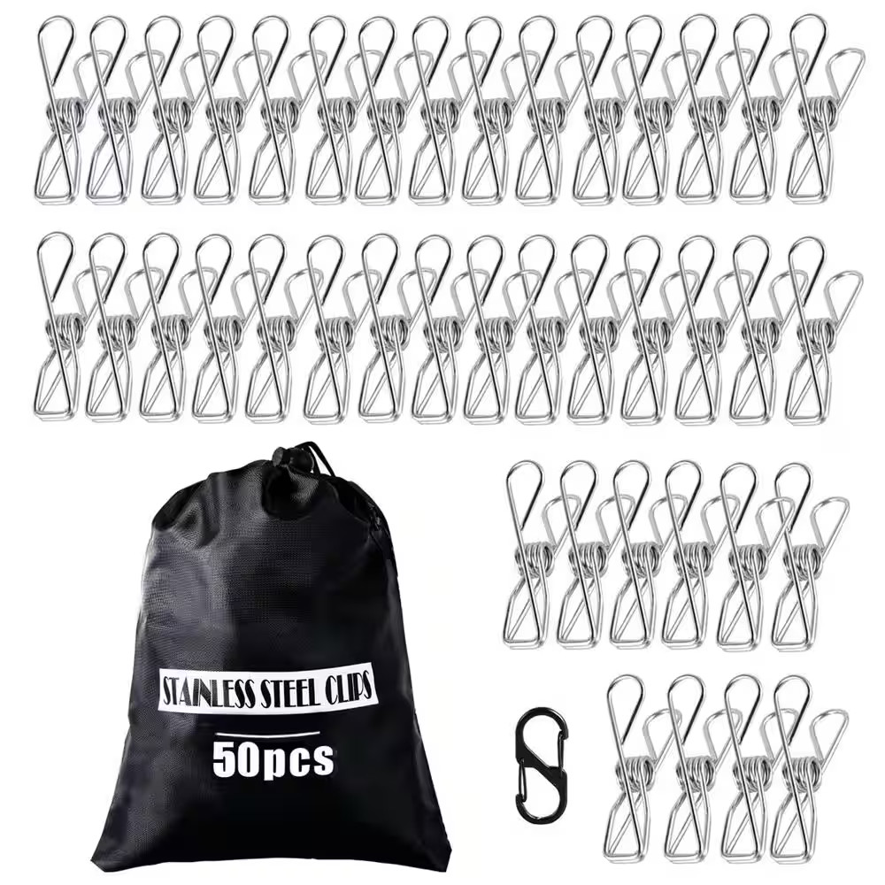 Mini Stainless Steel Heavy Duty Metal Clothespins Laundry Clothes Clips for Indo