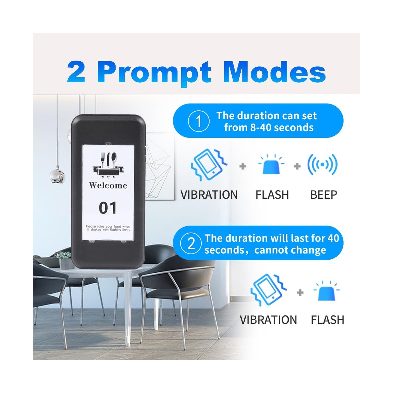 Restaurant Pager System, 16 Wireless Beepers, Touch Screen Keyboard Calling C...