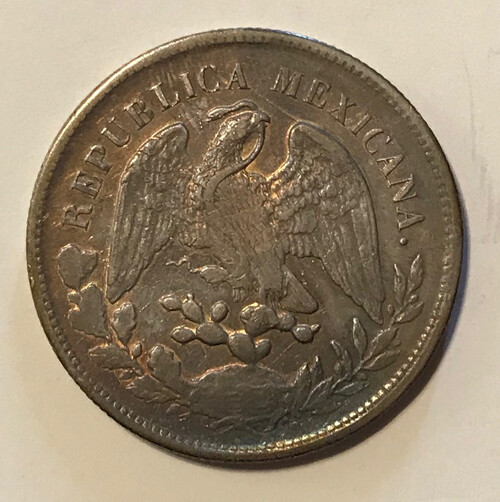 Mexico - 1899 ZsFZ Large Silver Peso - Great Toning