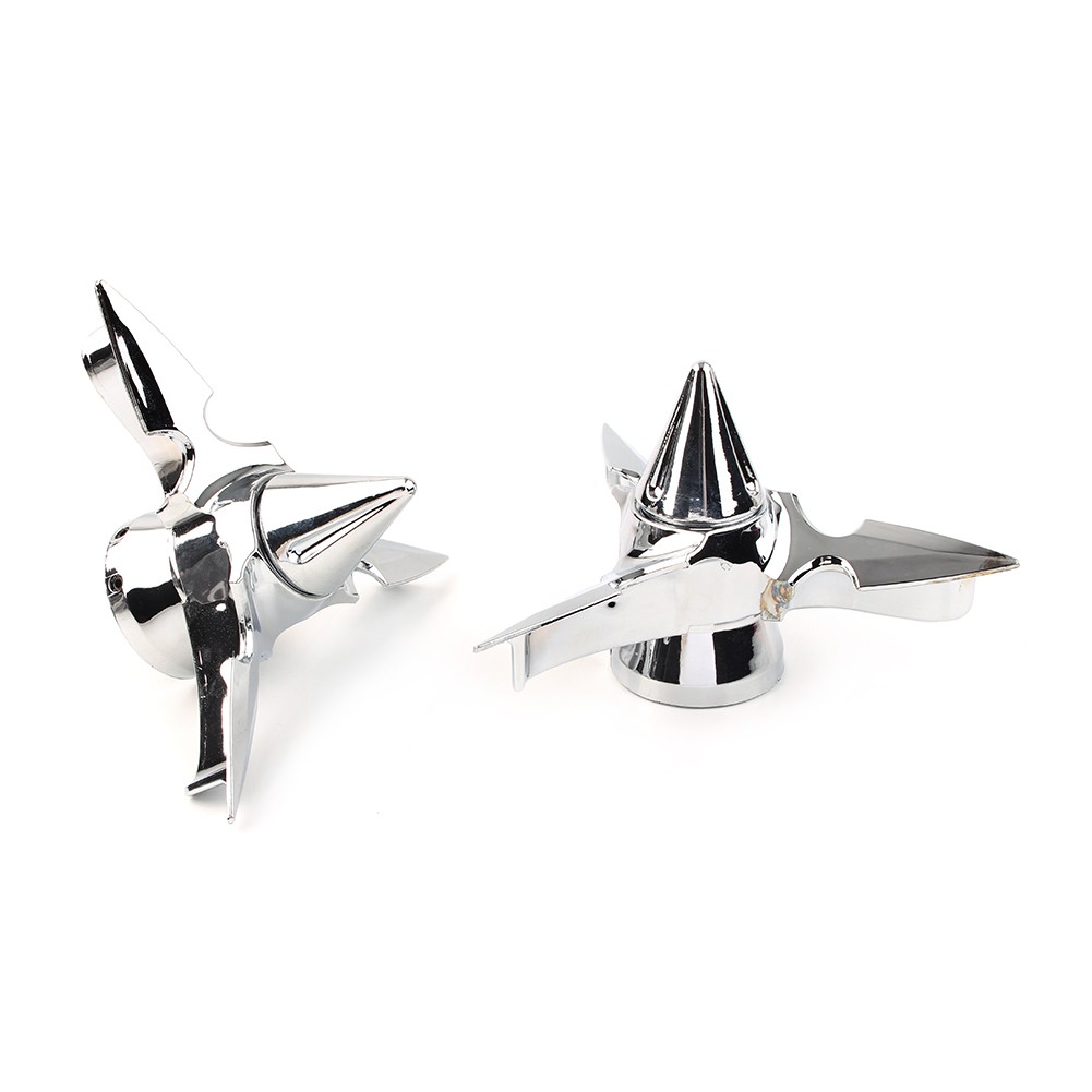 For Harley Softail Touring Chrome Spun Blade Spinning Front Axle Cap Nut Cover