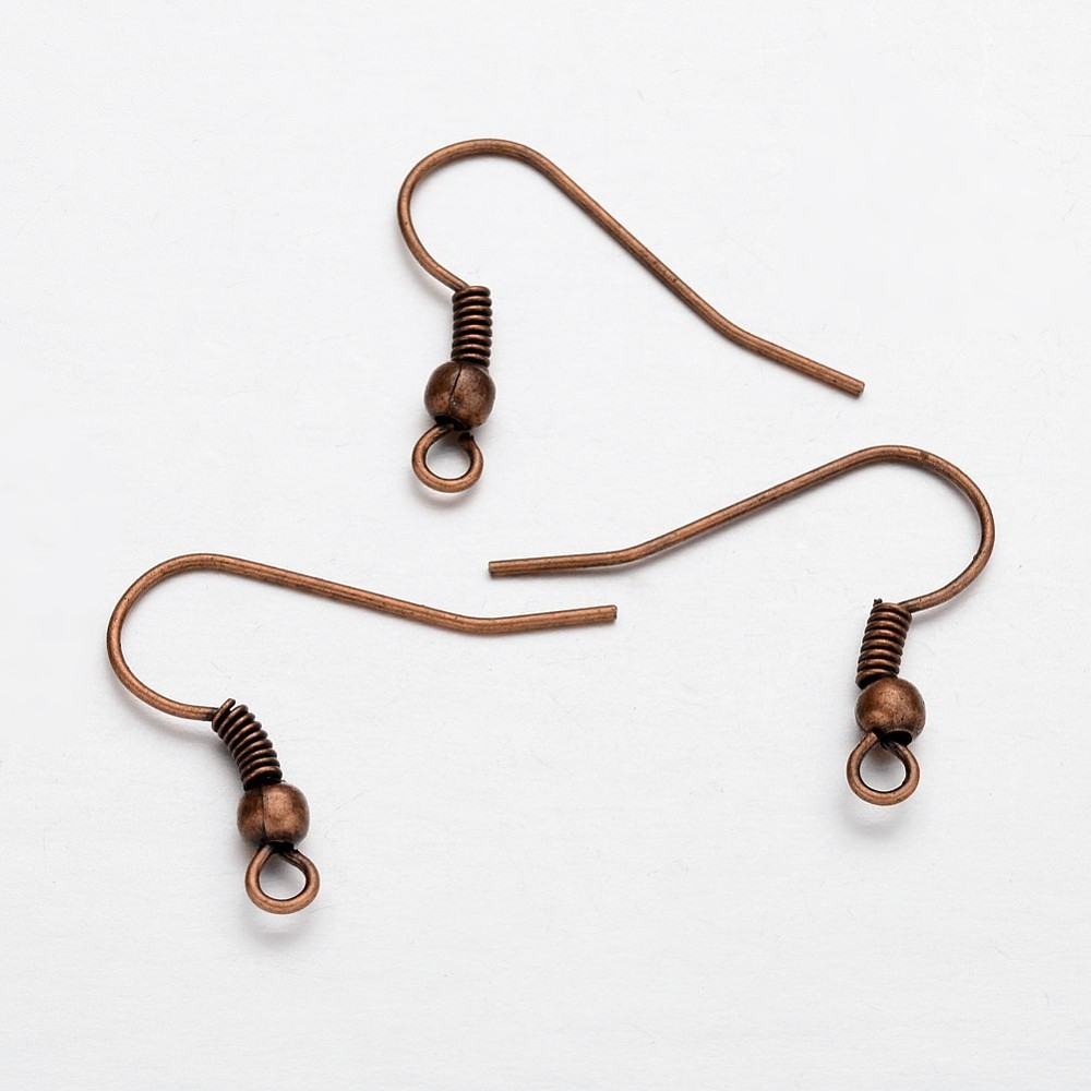 5000pcs Iron Earring Hooks Ear Wire w/Horizontal Loop Brown French Earwire Blank