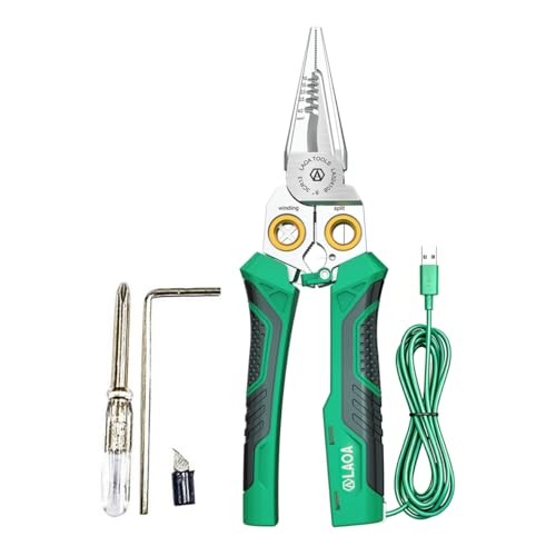 8-in-1 Rechargeable Electrician Pliers, No More Button Battery LA3251088