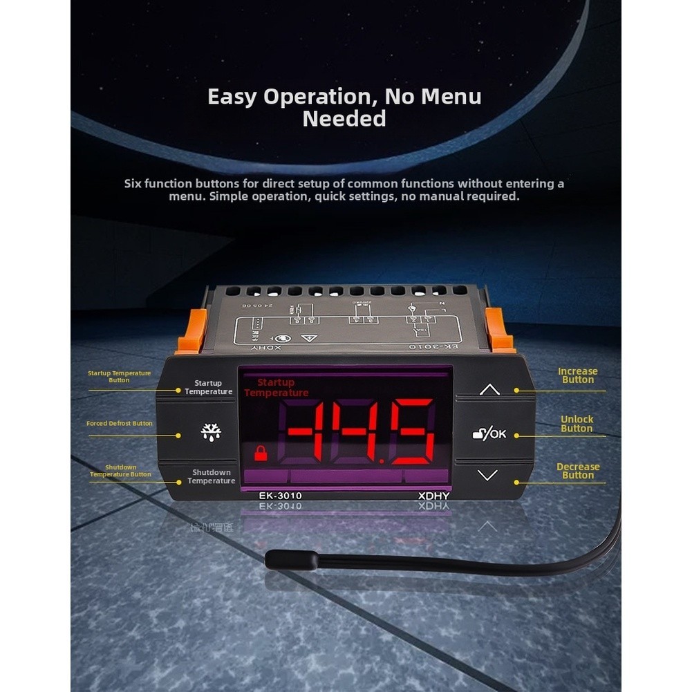 EK3030 Controller for Refrigeration IP65 Panel Mount Sensor 10A/220VAC