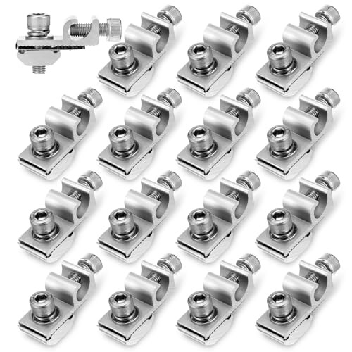 16 Pcs Solar Panel Grounding Lugs, Stainless Steel, Silver, MOUNT BRACKET,