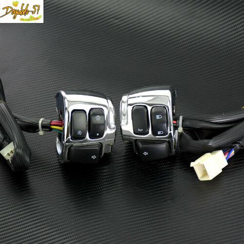 Pair Handlebar Control Switches + Wiring Harness For Harley XL 1996-2013