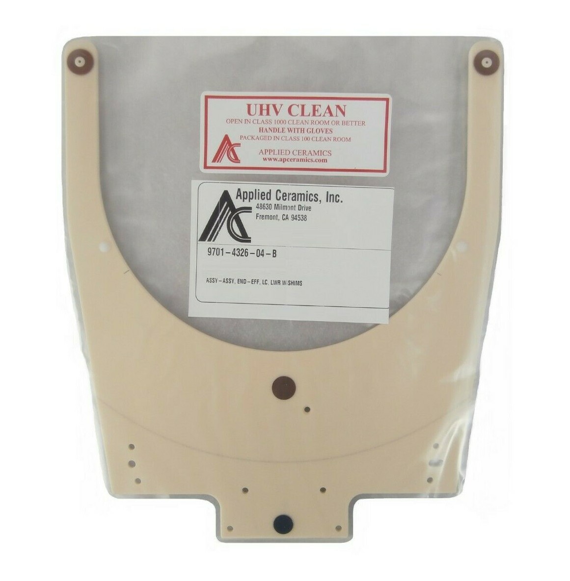 Applied Ceramics 9701-4326-004-B Lower Shims Robot End Effector Fork Asyst New