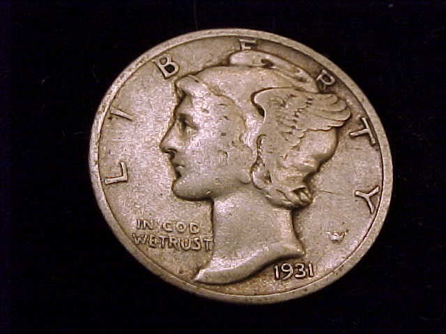 1931-S  Mercury Dime,  Fine  Grade