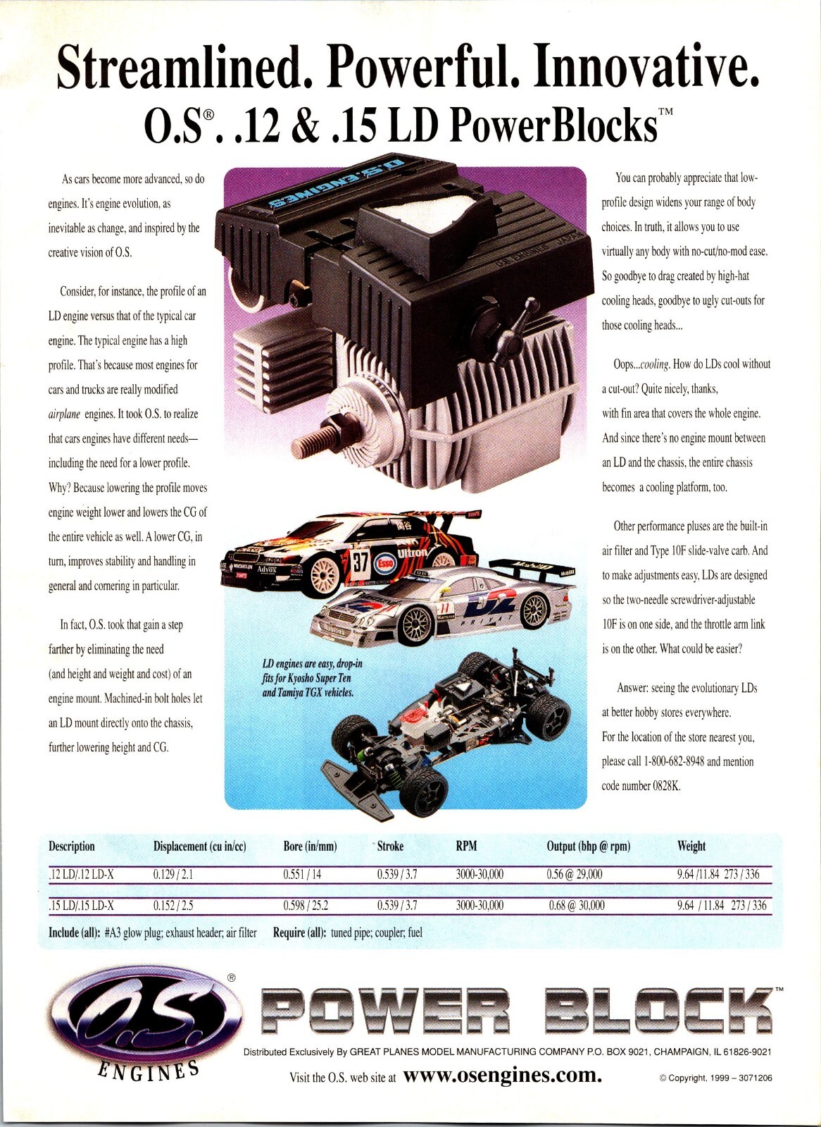 OS Engines Power Blocks .12 .15 LD Print Ad Wall Art Decor