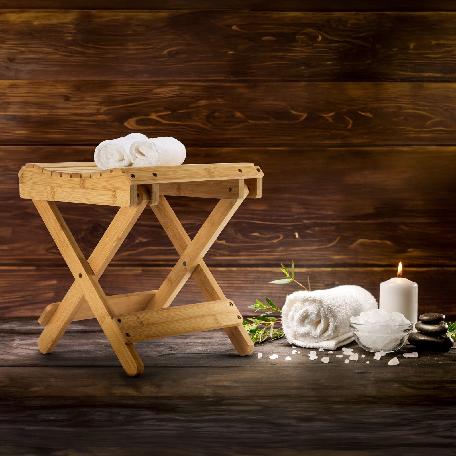 Sorbus Bamboo Folding Step Stool Bench, Natural,NEW PRODUCT EXPLOSION