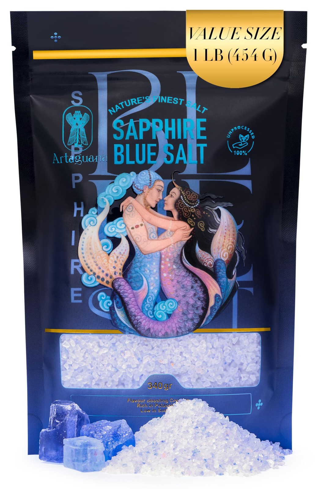 Artaguana Sapphire Blue Salt – Rare Gourmet Mineral 16 Ounce (Pack of 1)