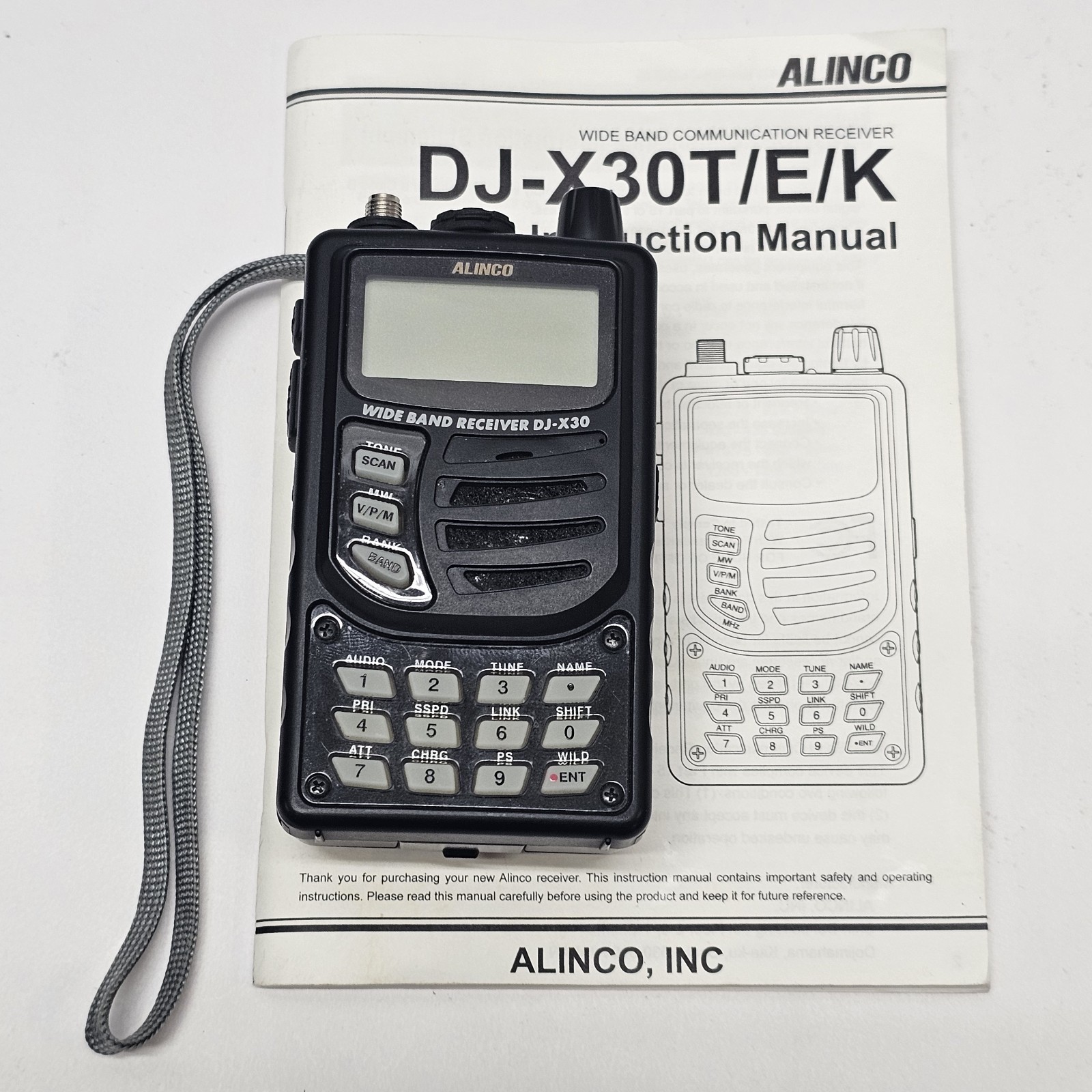 Alinco DJ-X30T Handheld Wideband Reciever Scanner AM/FM/WFM/SSB/CW TESTED WORKS