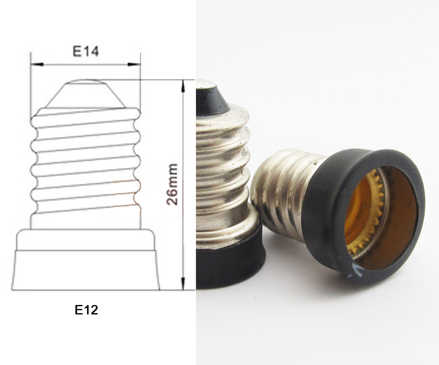 1pc LED Light Bulb Lamp Converter E14 Male To E12 Female Candelabra Socket New