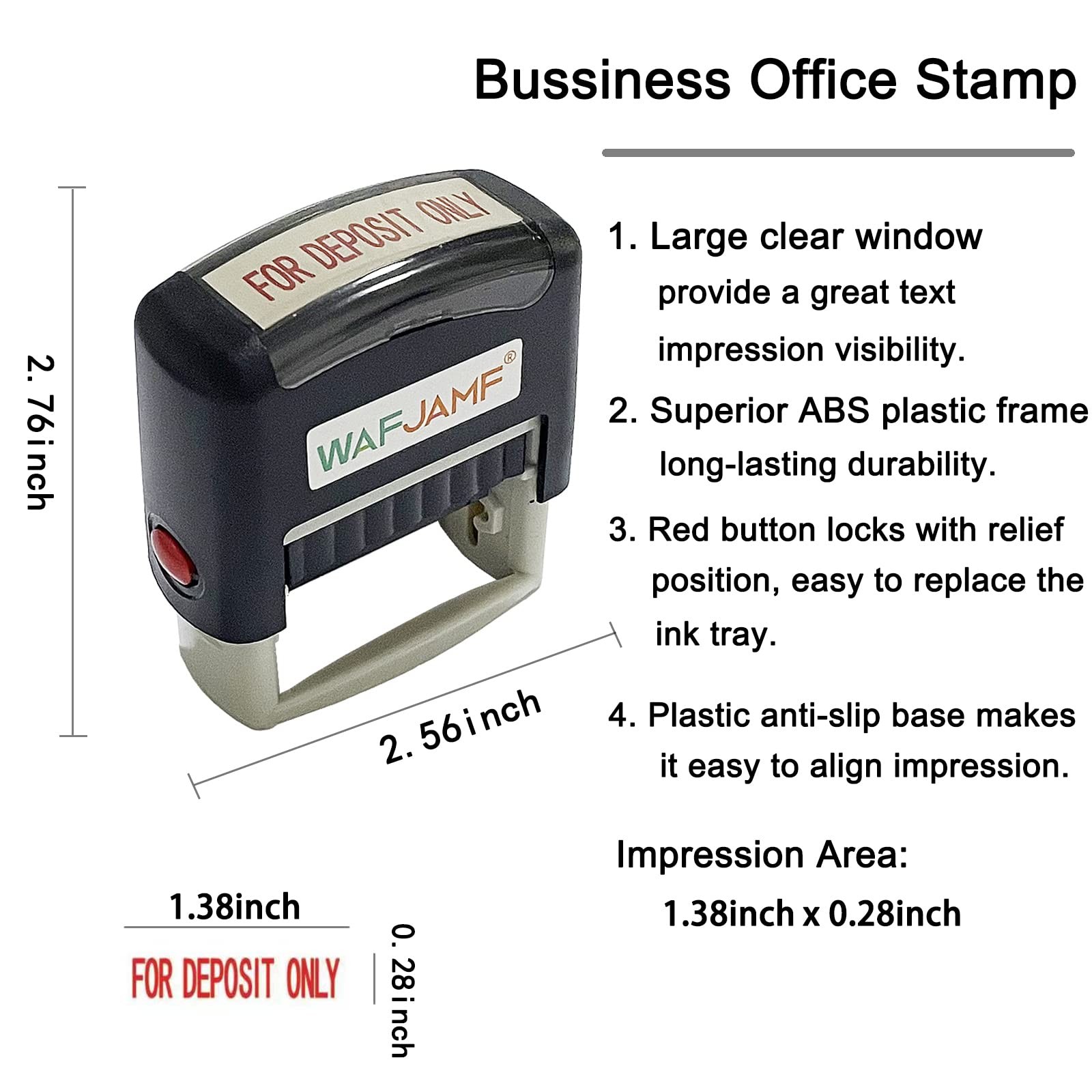 Paid Message Stamp Self-Inking Rubber Office Stamp Red Ink Medium