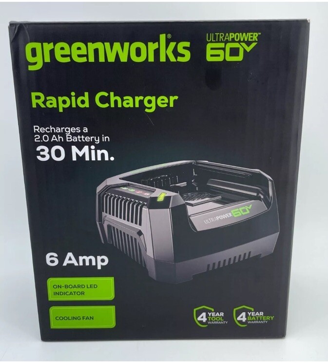 Greenworks 662910019 UltraPower 60V Rapid Battery Charger 6 Amp
