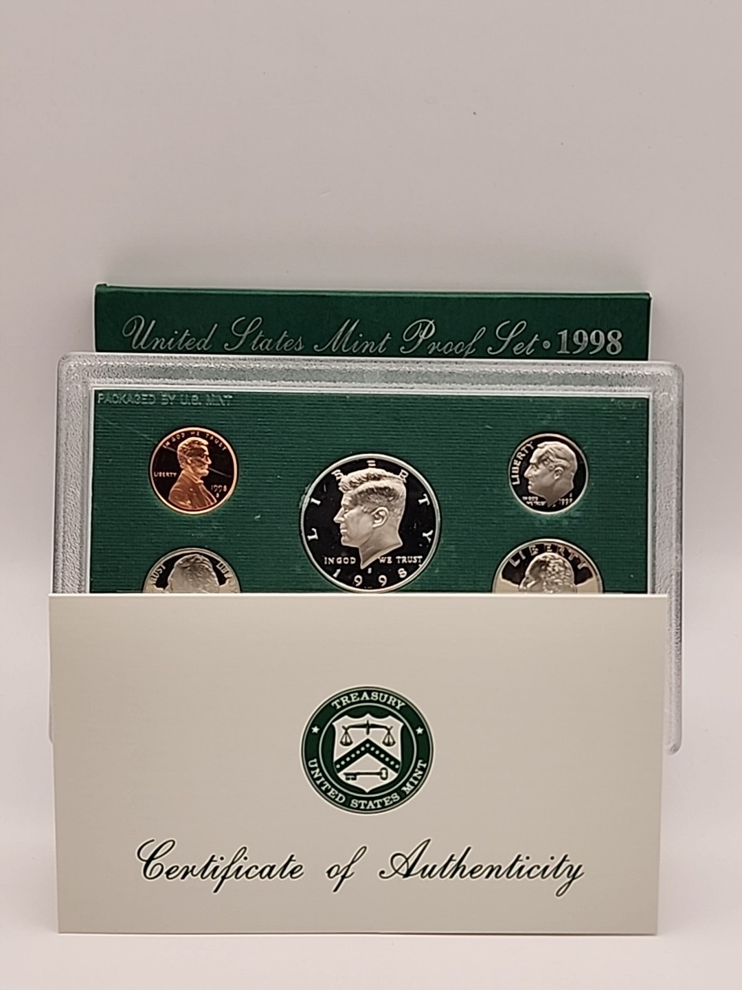 1998 U.S. Proof Set – Original Box & Hard Plastic Holder – Brilliant - W/ COA
