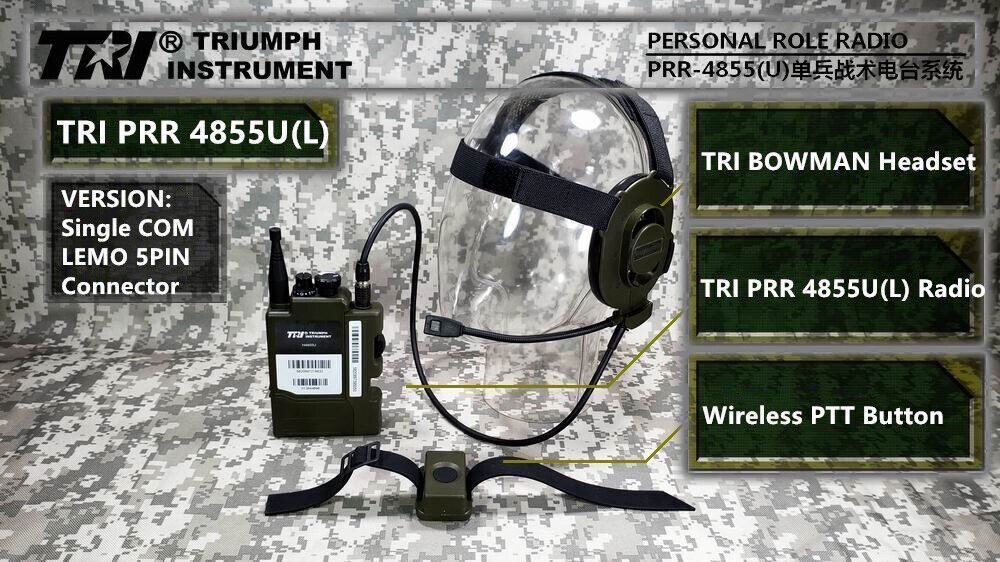 TRI PRR H4855U(L) Single Com LEMO Connector RADIO UK ARMY SELEX PRC 343 152 New