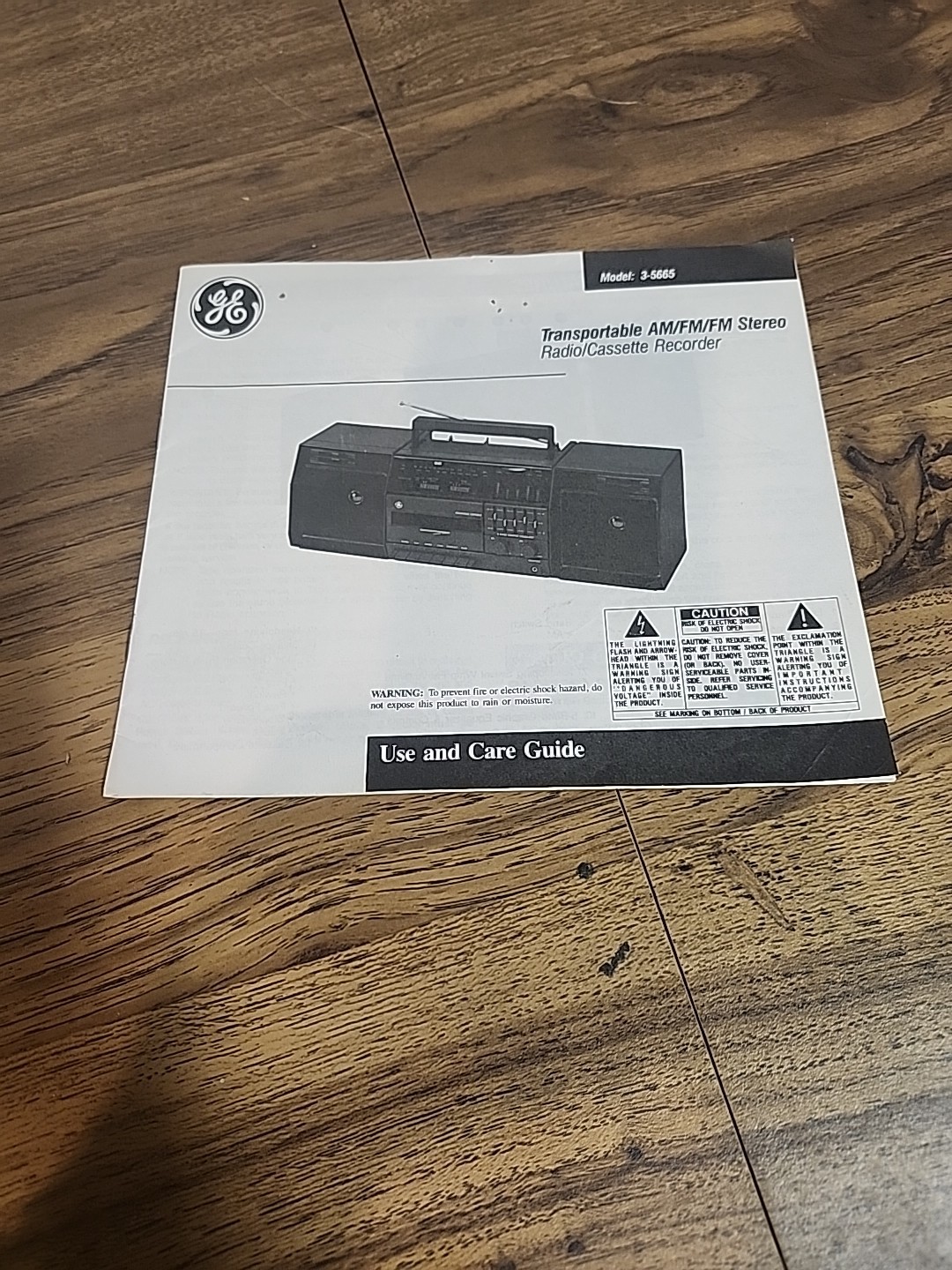 GE 3-5665 Transportable Stereo Manual