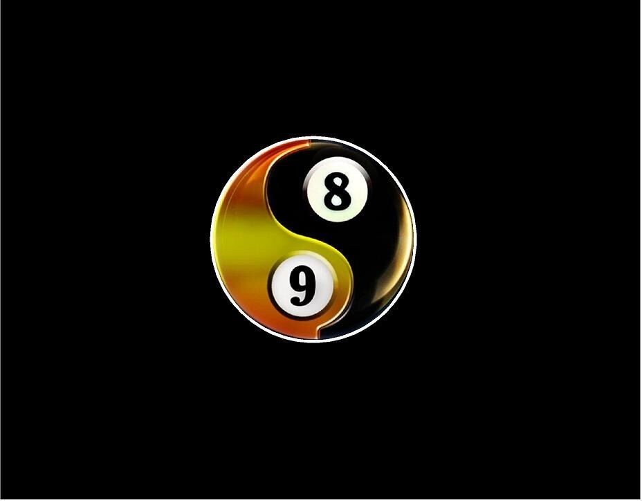 Yin Yang eightball nineball decal 3 inches round for predator pool players
