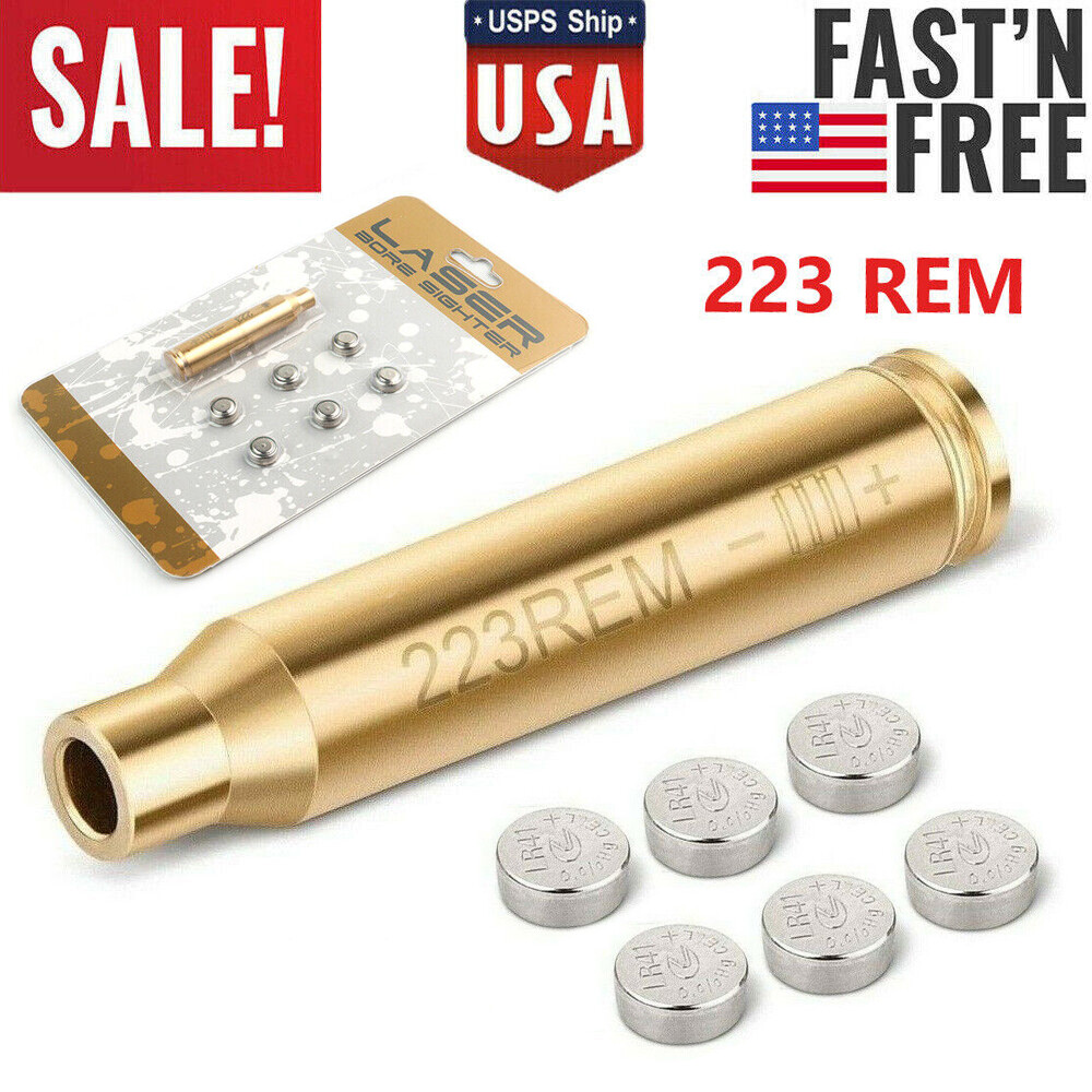 New 223 REM Laser Bore Sight W/ LR41 Batteries Long sighting range F Hunting US
